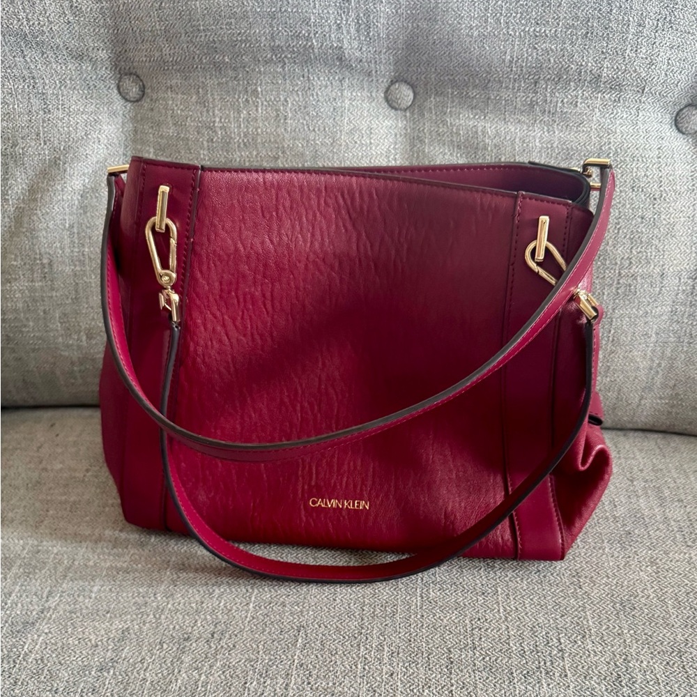 Calvin Klein Burgundy Shoulder Bag